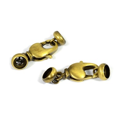 Замок карабин 17мм цв.латунь