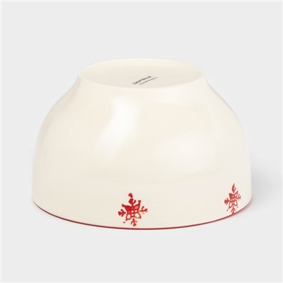 Салатник новогодний Доляна «Нордик», 800 мл, d=14.5 см, керамика, бежевый