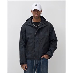 Куртка спортивная мужская весна осень черного цвета 25473Ch