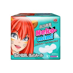 Прокладки гигиенические женские, дневные, серия Neko-mimi, 240 мм, Maneki 10 шт