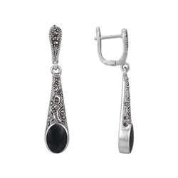 Серьги 'Винтаж' с агатом и марказитами ТПСК.253АГ