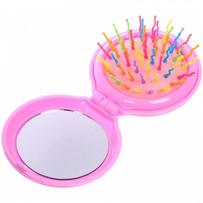 Расческа массажная складная "ФЭНТАЗИ", микс 4 дизайна, 6,5*2см (PVC коробка)
