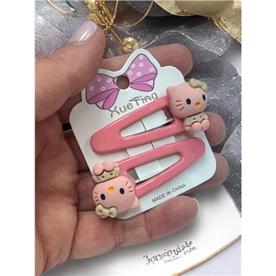 Заколка детская "клик-клак" Кити 10 шт (5пар) ТК 3