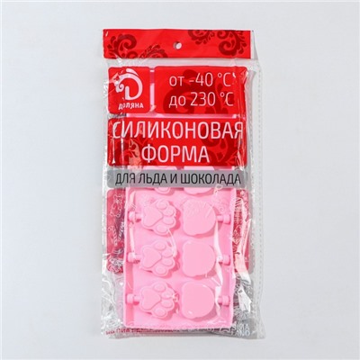 Форма для леденцов Доляна «Мишка», силикон, 25×10,5×1 см, 12 ячеек (3×3,3 см), с палочками, цвет МИКС