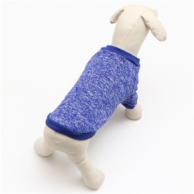 Свитер меланжевый, размер M (ДС 23 ОШ 28, ОГ 37 см), синий