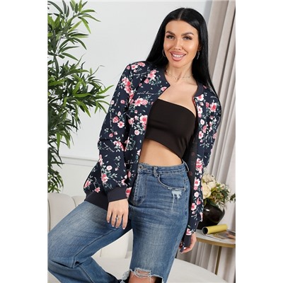 Женская толстовка Бомбер 750 / синий/шиповник