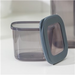 Банки для сыпучих с вакуумной крышкой, набор 3 шт., 550 мл, 1.2 л, 1.75 л, серые