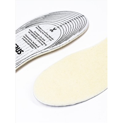 Стельки зимние ALU WOOL (100% толстая мягкая шерсть+ эластичный слой+алюминиевая фольга) БЕЗРАЗМЕРНЫЕ
