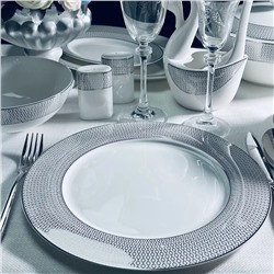 145-557 Набор из 6 тарелок 27см СЕВИЛЬЯ СЕРЕБРО в под.уп.(х5)Костяной фарфор