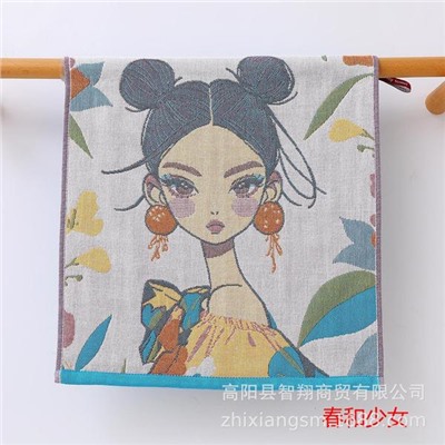 Gauze cotton scarf, soft wet wipes for face washing, children's towel, Chinese style