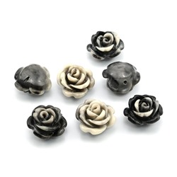 Разделитель-бусина П, Розочка  14мм, цвет серый, отверстие 1мм