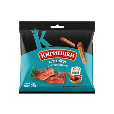 «Кириешки», сухарики со вкусом стейка и соусом барбекю «Calve», 85 г
