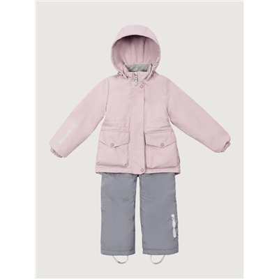 Комплект утеплённый для девочки NIKASTYLE 7м2225 Пудра серый
