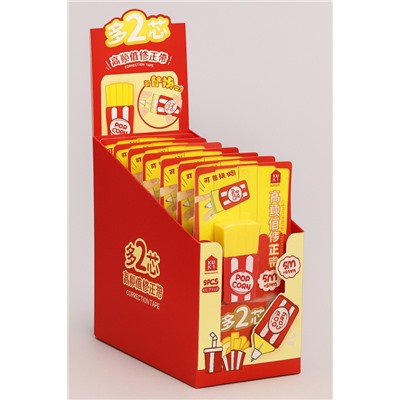 Корректор "French fries", red + 2 сменных блока, шоу-бокс 8 шт.