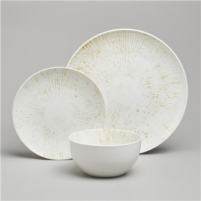 НАБОР ОБЕДЕННЫЙ BRONCO "DAILY" НА 4 ПЕРСОНЫ 12 ПРЕДМЕТОВ ГОРЧИЧНЫЙ