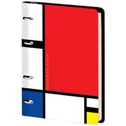 Тетрадь на кольцах А5, 80л. ЛАЙТ, кожзам, Greenwich Line "Utility. Mondrian", тон. блок