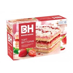 Торт бисквитный "Виттория" клубника 350г/BH