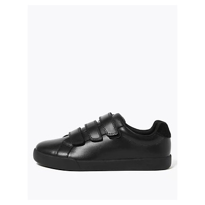 Kids' Leather Riptape School Shoes (13 Small- 9 Large)