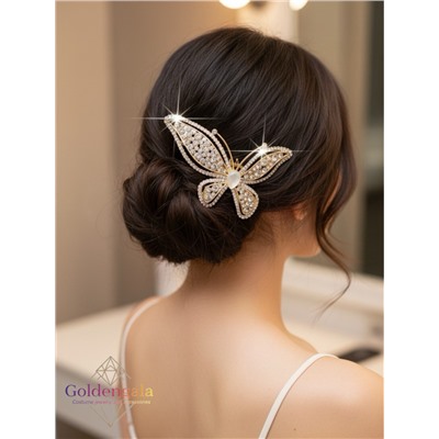 Заколка автомат для волос со стразами «Блеск элегантности» 3 штуки ЭЛЗ16/02