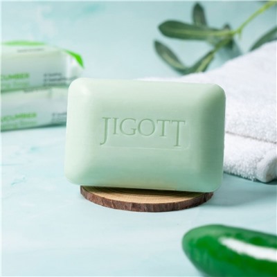 Jigott Мыло-скраб для лица и тела с экстрактом огурца / Cucumber Scrub Soap, 150 г