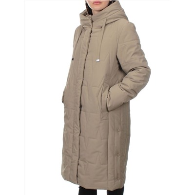 1120 DARK BEIGE Пальто зимнее облегченное женское (холлофайбер 150 гр.)