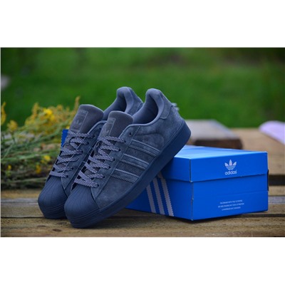 Adidas Superstar Grey из натуральной замши