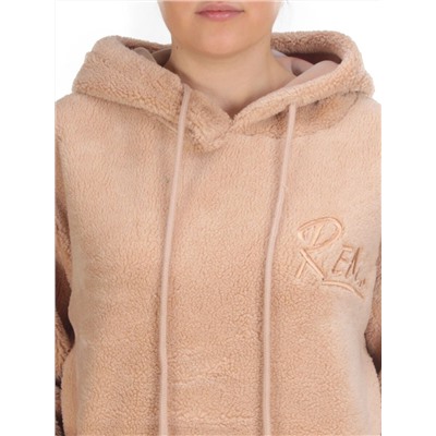 101 BEIGE Худи женское Тедди на флисе