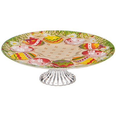 БЛЮДО НА НОЖКЕ ДЛЯ ЯИЦ КОЛЛЕКЦИЯ "СВЕТЛАЯ ПАСХА" 25 СМ