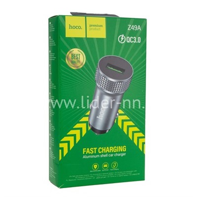 АЗУ 1 USB выход 18W Quick Charge (5V-3.0A/9V-2.0A/12V-1.5A) HOCO Z49A (графит)