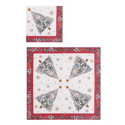 Салфетки Новогодние сервировочные с рисунком 3 слоя, 20 штук, 33х33 см. "НАРЯДНАЯ ЁЛКА"