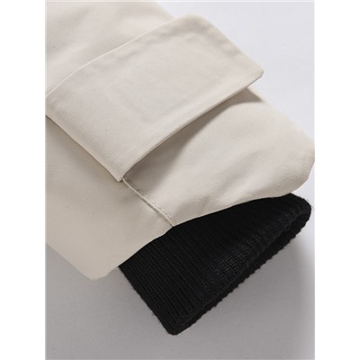 Парка зимняя подростковая для девочки с капюшоном и мехом бежевого цвета 9534B