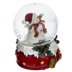 Фигурка декоративная в стекл. шаре "Снеговик" с музыкой, D 10 см, L10 W10 H14,5 см