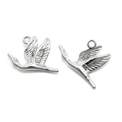 Подвеска Лебедь 21*13мм, серебристая
