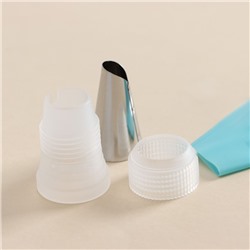 Набор кондитерский, 6 предметов: адаптер, мешок, 4 насадки d=1.8 см, бирюзовый