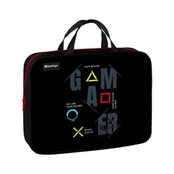 Папка текстильная с ручками 1 отделение, А4 Berlingo "Game on", 350*265*80мм, текстиль, на молнии