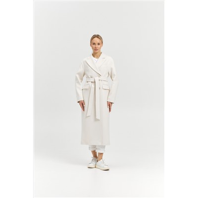 Пальто женское демисезонное 26102 (молочный/рубчик)