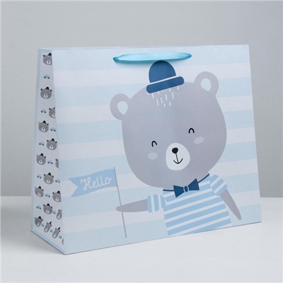 Пакет подарочный ламинированный, упаковка, «Hello», XL 49×40×19 см