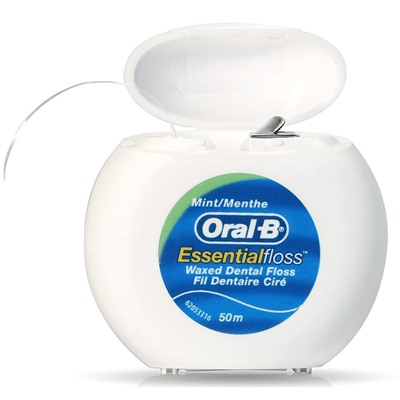 Нить зубная Oral-B Essential Floss Waxed Mint, вощеная, 50 м
