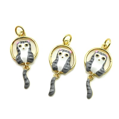 Подвеска Кошечка 12*25мм, золотистая