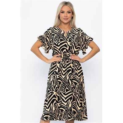 Платье Кристи (бежево-черное) П13872-35М