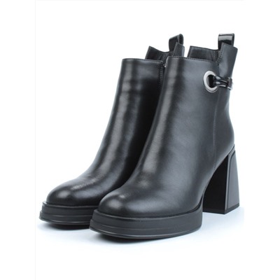 04-M3-838 BLACK Ботильоны зимние женские (натуральная кожа, натуральный мех)