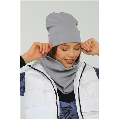 Шапка 25-608L11 жемчужно-серый