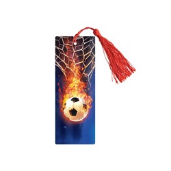Закладка для книг 3D с линейкой, 150*55мм, ArtSpace "Fire ball", декоративный шнурок