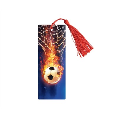 Закладка для книг 3D с линейкой, 150*55мм, ArtSpace "Fire ball", декоративный шнурок