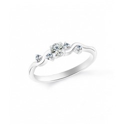 Кольцо с фианитом родированное серебро 925*