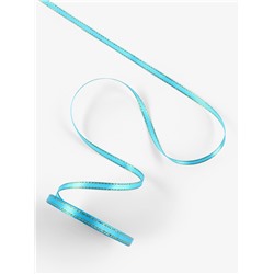 Лента атласная, с золотым люрексом, 6 мм, 23±1 м, голубая №020