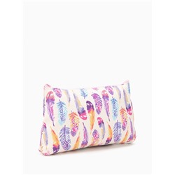 Косметичка-пенал на молнии, маленькая, с рисунком, бежевая/разноцветная