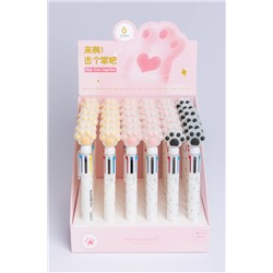 Разноцветная ручка 6 в 1 "Розовая лапка", шоубокс 36 шт.