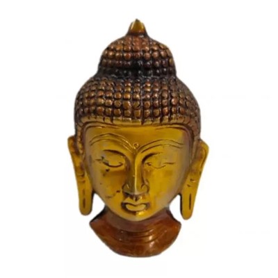 Латунная статуя Будды, Lord Buddha Head Brass Idol Sculpture Statue