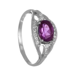 Кольцо 'Белла' с аметистом и фианитами ТФКС.796АМ1.75